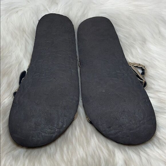 Muk Luks Terri Gold Leather Sandals Strappy Sz 10 - Picture 6 of 6